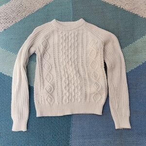 GAP Kids Cream Cable Knit Sweater (Size: Small)